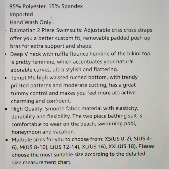 NWT FLIRTY CROSS BACK RUFFLE HIGH WAISTED HIDES FLAWS SWIM BATHING SUIT XL - Picture 6 of 8